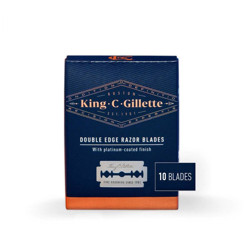 King C. Gillette Men's Double Edge Safety Razor Blades - 10ct