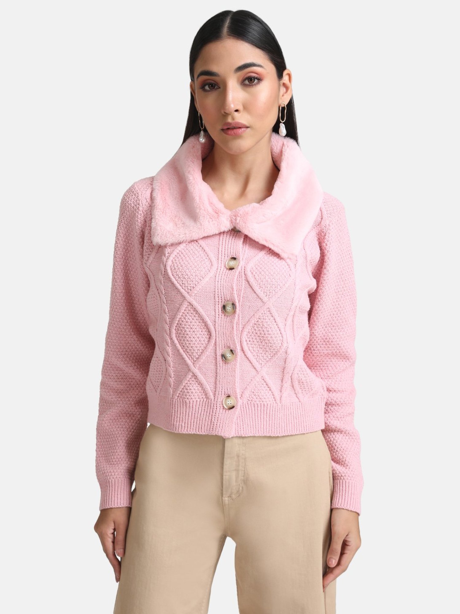 Kazo Cardian With Fur Collar