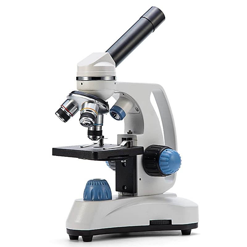 SW150 Compound Monocular Student Microscope with 40X1000X Magnification Glass Optics Extra 25X Widefield Eyepiece Coarse and Fine Focusing Dual Illumination and Cordless Capability