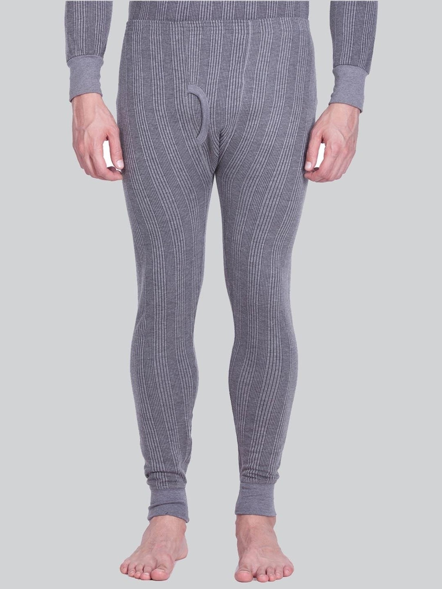 LUX Inferno Charcoal Skinny Fit Striped Thermal Bottoms