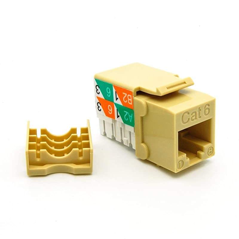 Cat6 RJ45 110 Type Keystone Jack 5Pack Ivory