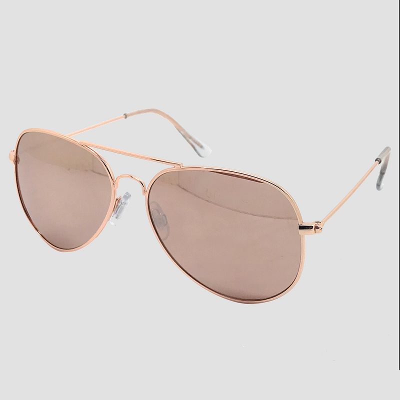 Women's Aviator Sunglasses with Rose Gold Lenses - Wild Fable™ Gold