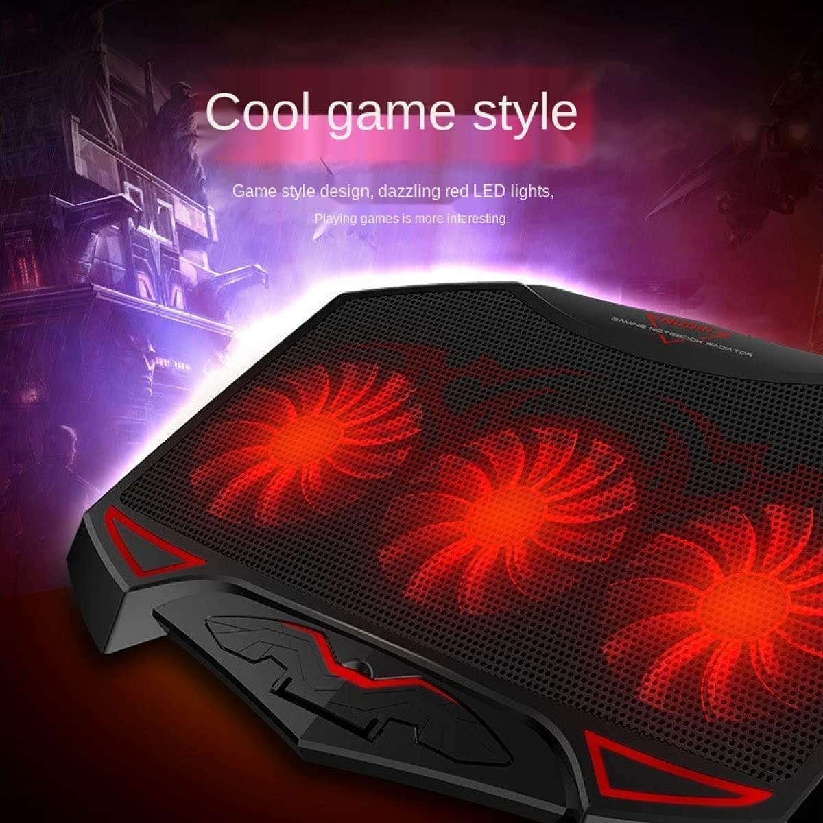 DKE&HXL Laptop Cooling Pad, Laptop Cooler, with 3 Silent Fans, Switch Control Fan Speed Function, with Two USB Ports, Compatible Gaming Laptop Cooling Pad.