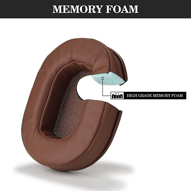 Replacement Ear Pads for ATH M50x  Ear Cushions Kit Memory Foam Earpads Cover Compatible with Audio Technica M40X M30X M20 Sony MDR7506 V6 CD900ST Ultrasone and More Full List Inside Brown