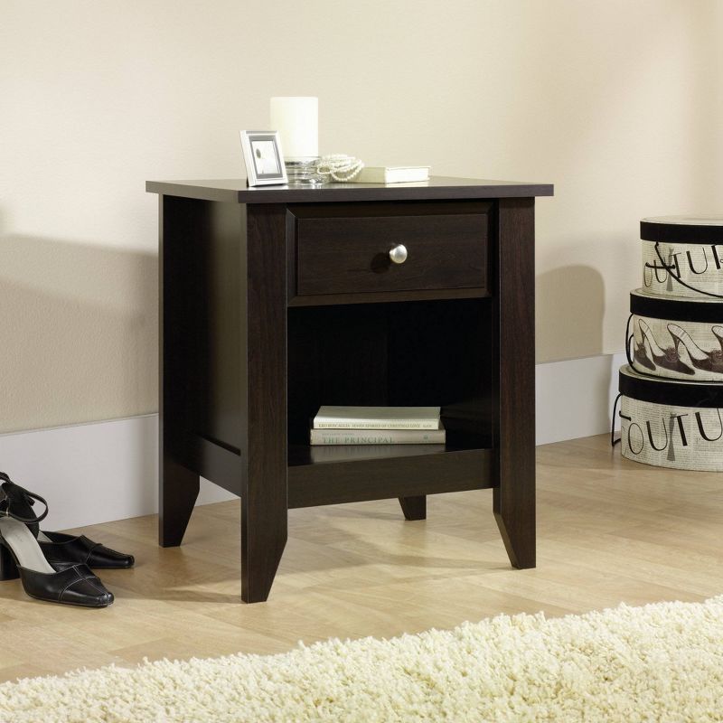 Shoal Creek Nightstand with Drawer & Storage Shelf - Jamocha Wood - Sauder