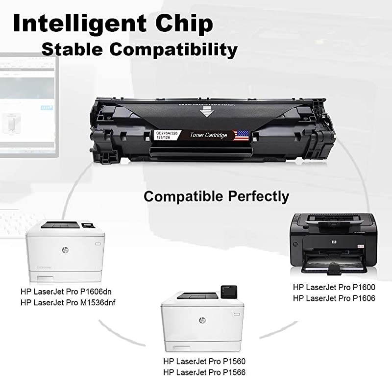 Compatible with HP 78A CE278A Black Laser Cartridges for Use in HP LaserJet Pro M1536dnf Pro P1606dn P1560 P1566 P1600 P1606 4 Pack