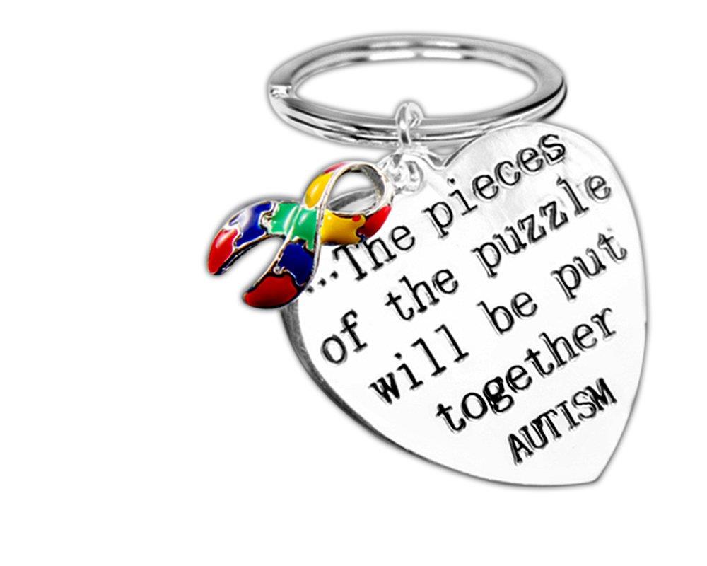 Autism Pieces of the Puzzle Ribbon Key Chain (Retail)