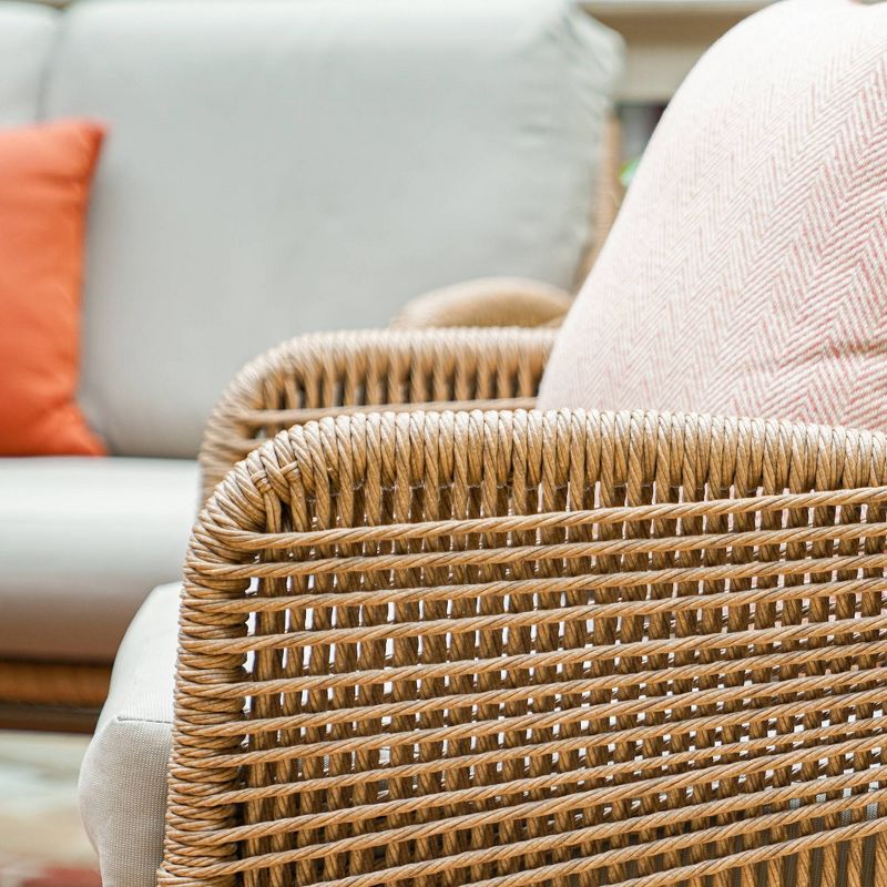 Terrell 4pc Patio Seating Set - Tan - Leisure Made