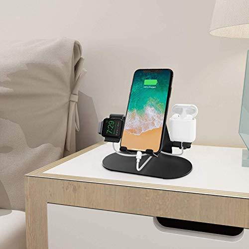 in 1 Aluminum Charging Station for Apple Watch Charger Stand Dock for iWatch Series 421iPadAirPods and iPhone XsX MaxXRX88Plus77 Plus 6S 6S PlusBlack