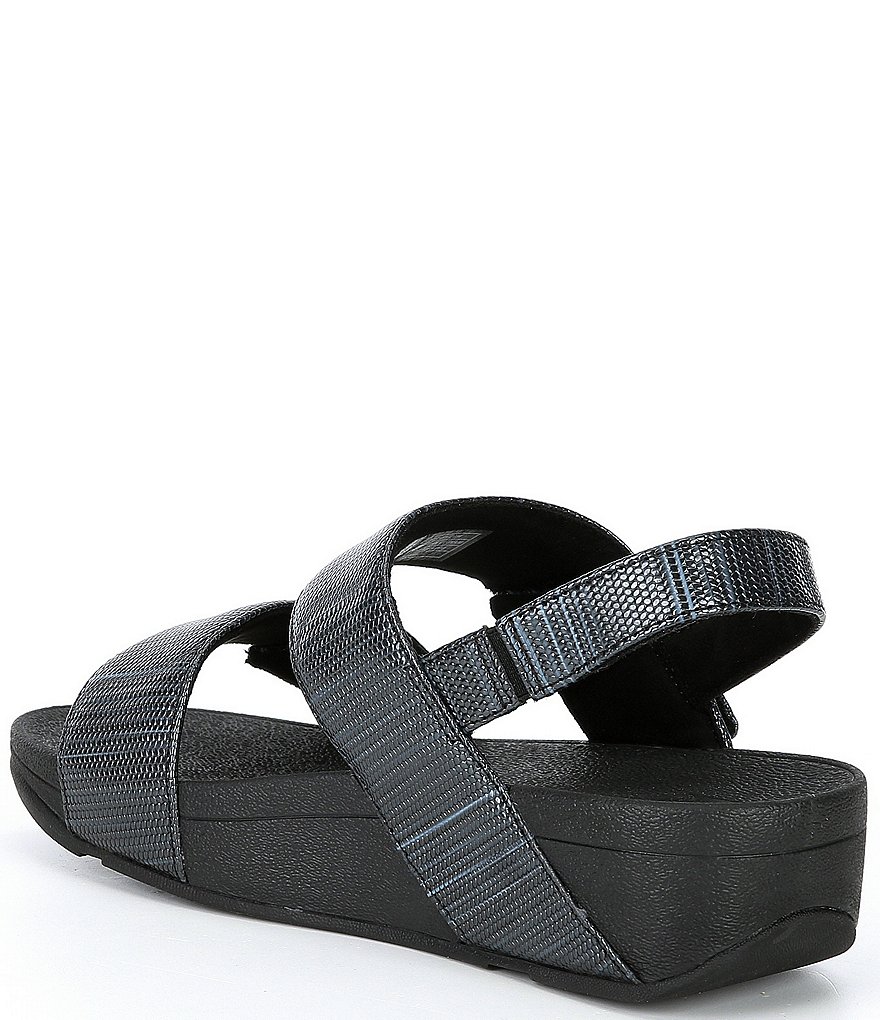 FitFlop Mina Textured Glitz Two Banded Wedge Sandals