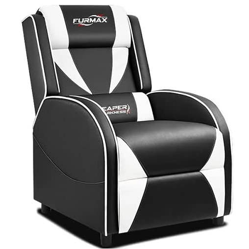 Furmax Gaming Recliner Chair Racing Style Single Ergonomic Lounge Sofa PU Leather Reclining Home Theater Seat for Living Room (Blue)