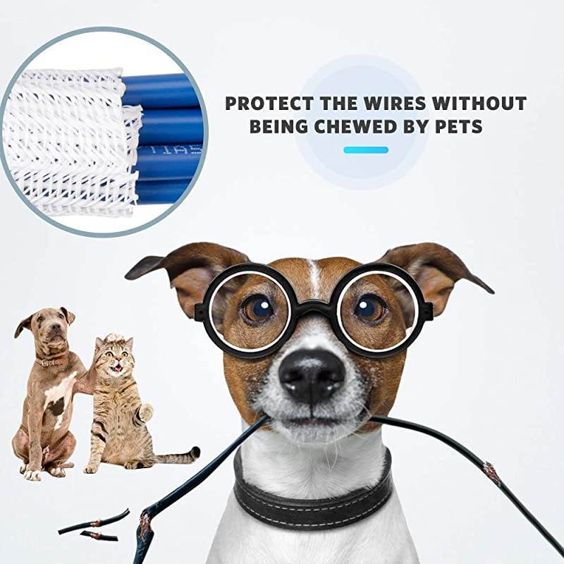 Cable Sleeve Cover AGPTEK Cord Management System for Desk PC TV Computer Projector Wires Protection and Organization Home Theater and Office 66ft 23 inch