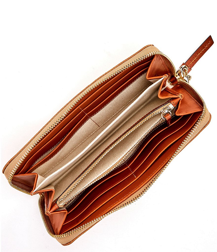 Dooney & Bourke Signature Monogrammed Collection Large Zip Around Wristlet