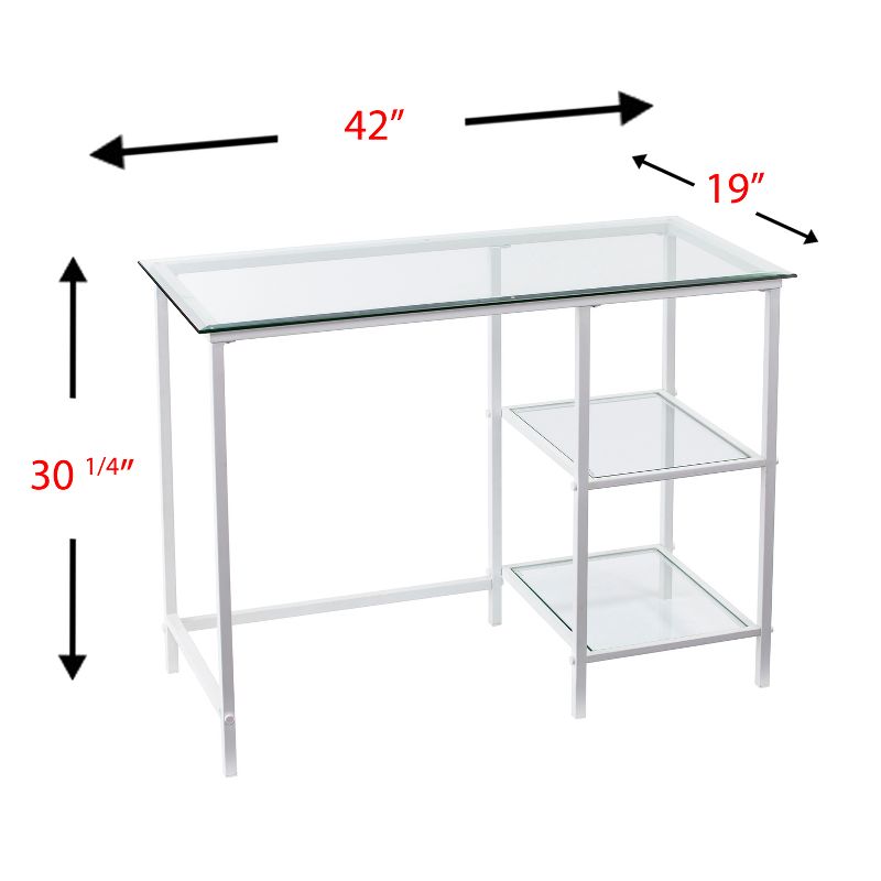 Dumas Metal/Glass Student Desk White - Aiden Lane