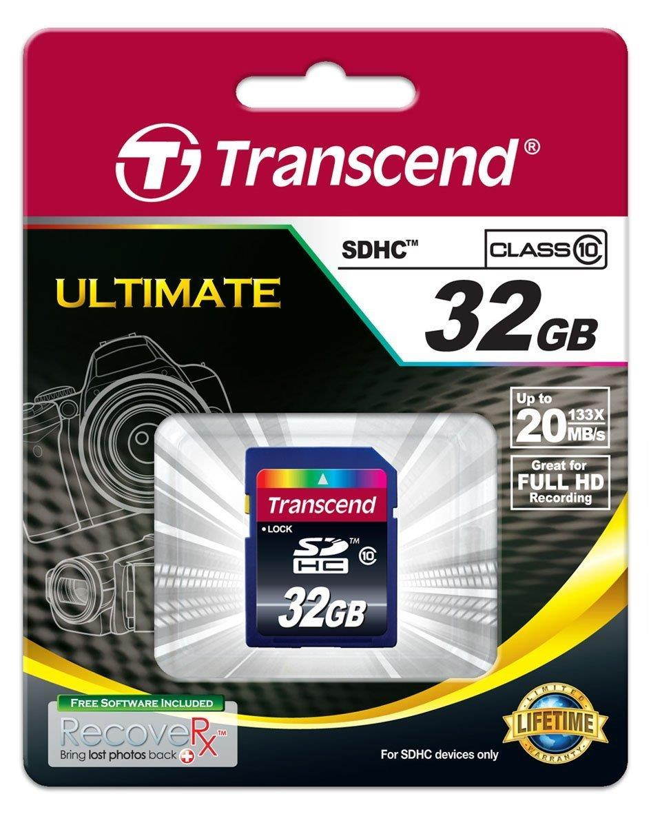 10 Pack Transcend TS32GSDHC10 10 x 32GB SDHC Class 10 Flash Memory Card