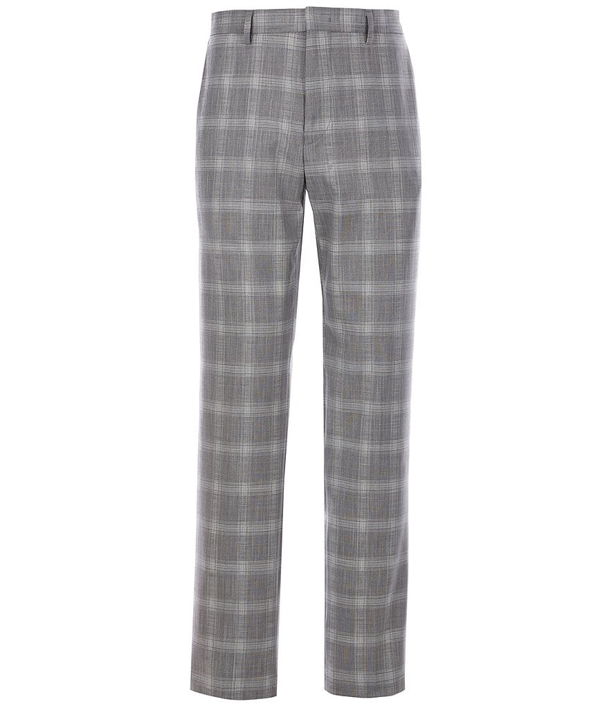 Murano Alex Slim-Fit Grey Plaid Dress Pants