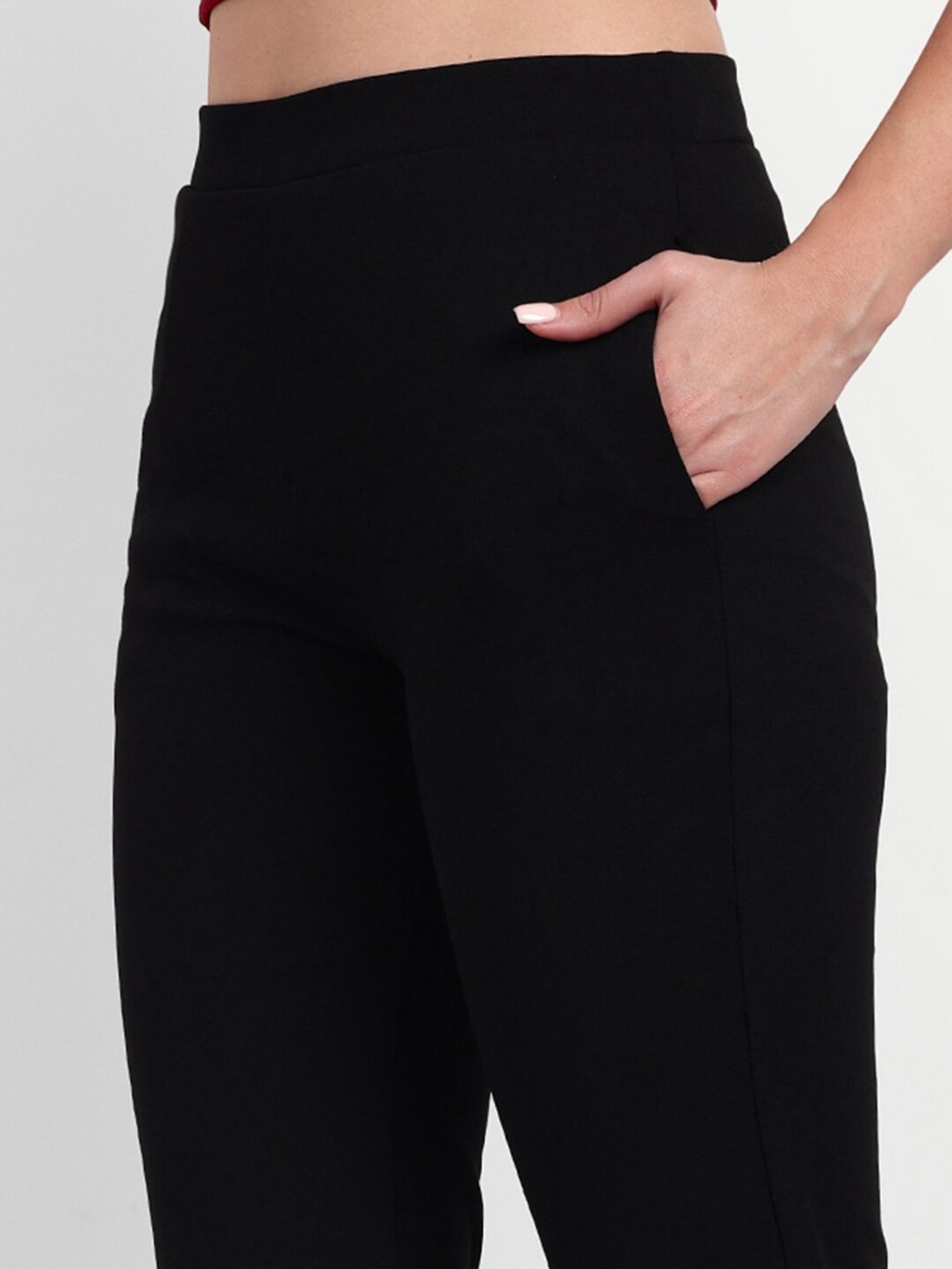 Broadstar Black Relaxed Fit High Rise Pants