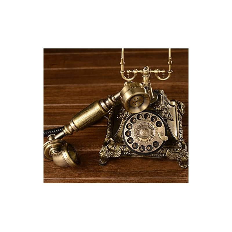 Resin imitation copper Vintage STYLE ROTARY Retro old fashioned Rotary Dial Home and office Telephone
