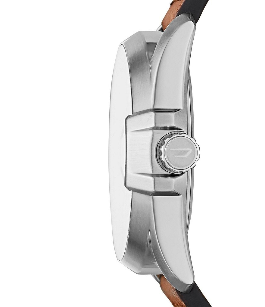 Diesel NSBB Three-Hand Brown Leather Watch