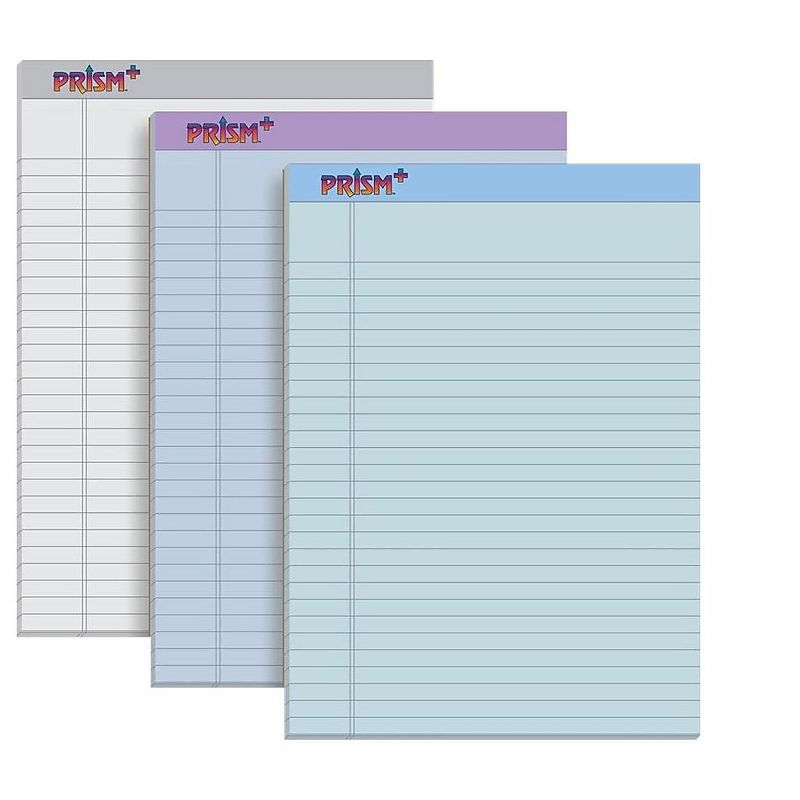 TOPS Prism Plus Colored Legal Pads 8 1/2 x 11 3/4 Pastels 50 Sheets 6 Pads/Pack 63116