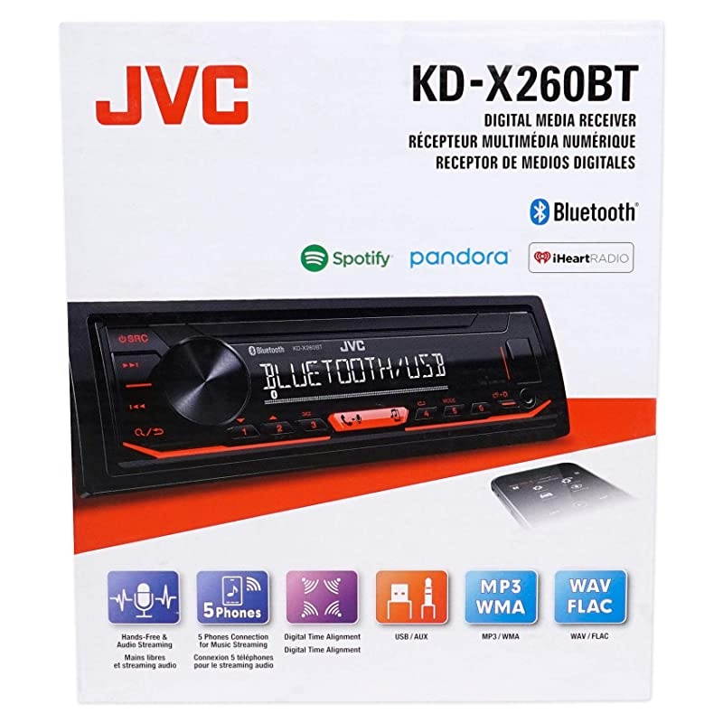 KDX260BT Digital Media Receiver Featuring BluetoothUSB PandoraiHeartRadio Spotify 13Band EQBLACK