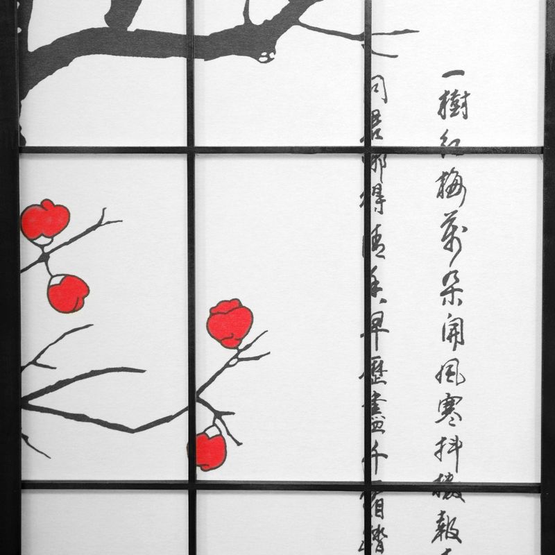 6 ft. Tall Flower Blossom Divider - Black (3 Panels)