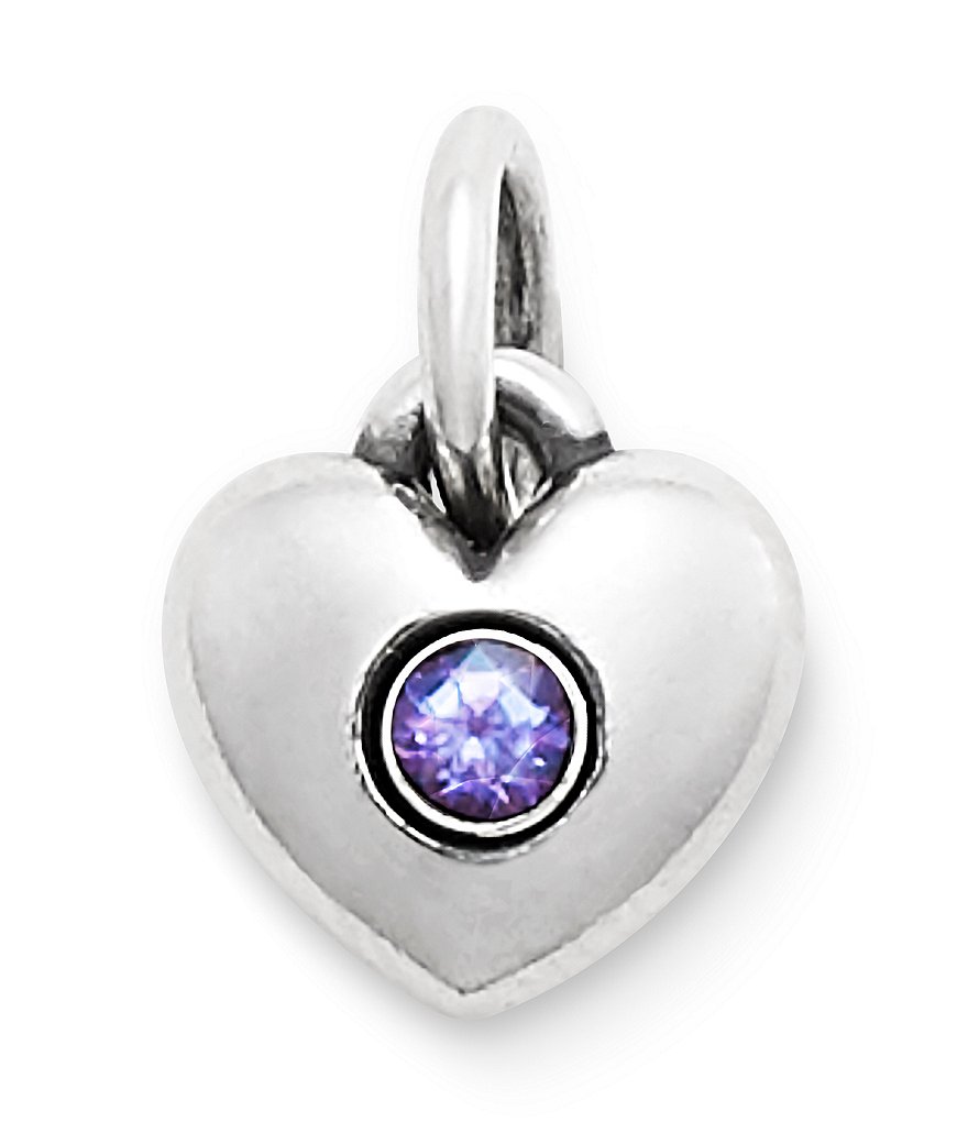 James Avery Keepsake Heart Charm June Birthstone with Alexandrite