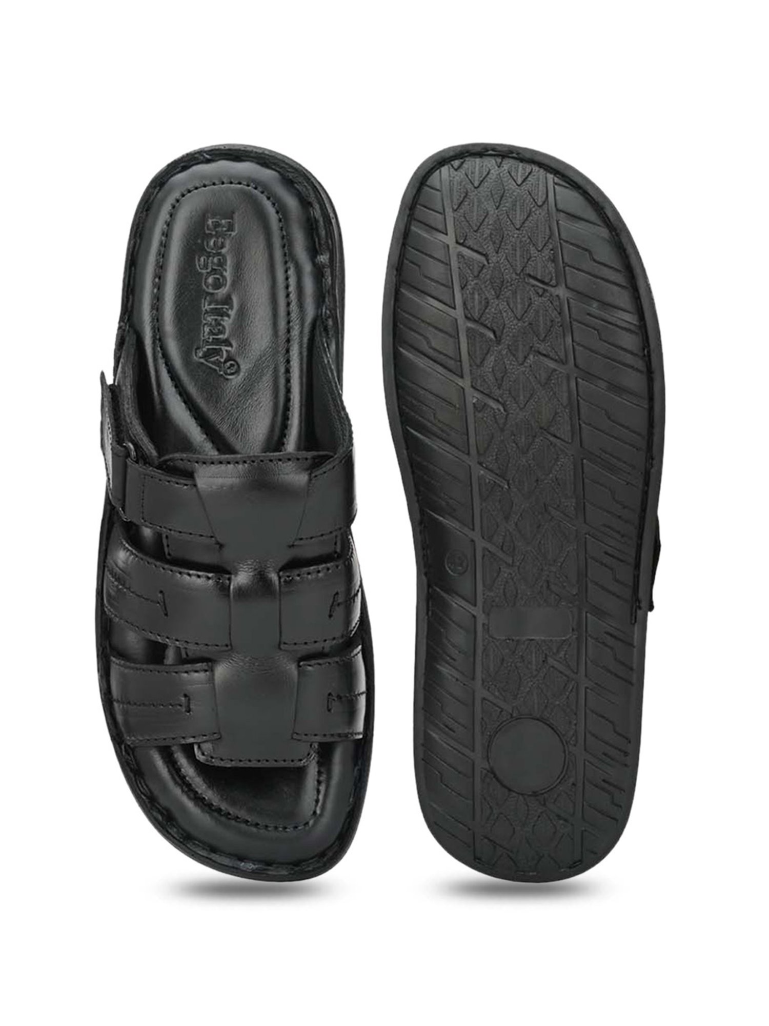 Eego Italy Men's Black Casual Sandals
