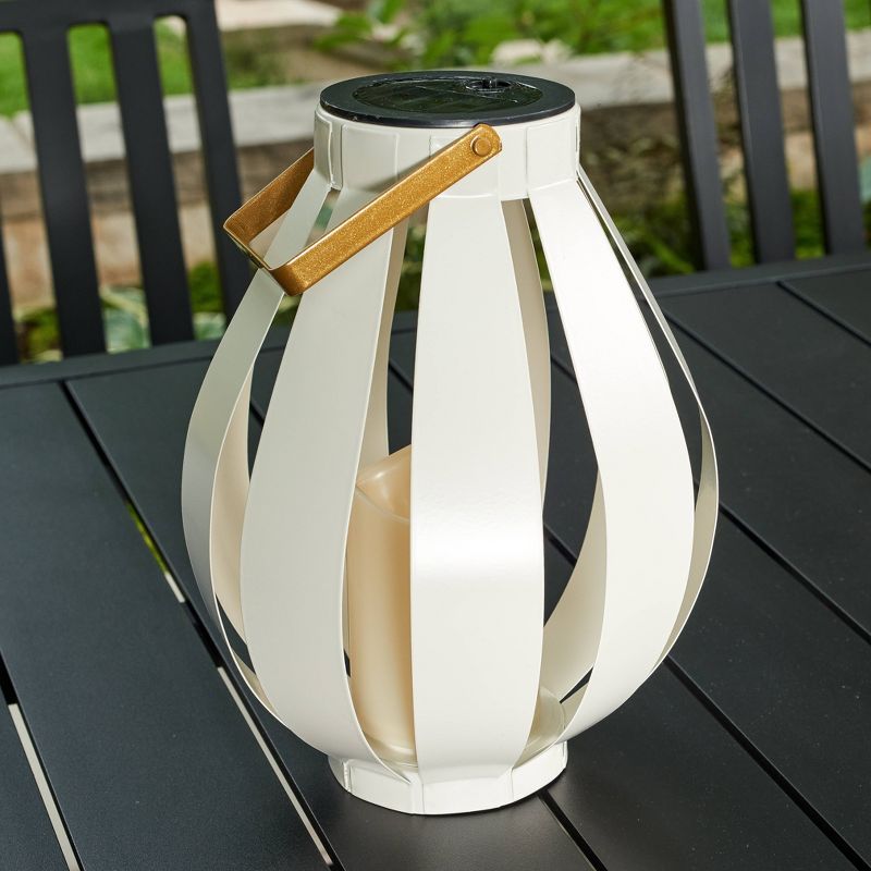 8" LED Solar Portable Outdoor Lantern with Flame - Techko Kobot