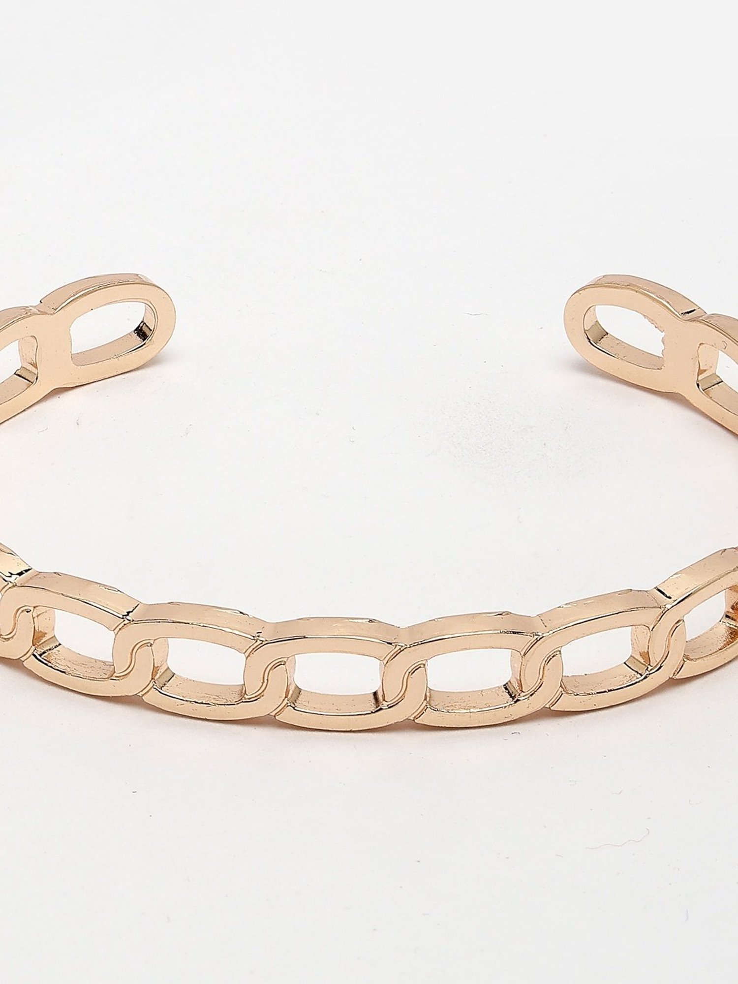 NVR Men Rose Gold Metal Cuff Bracelet