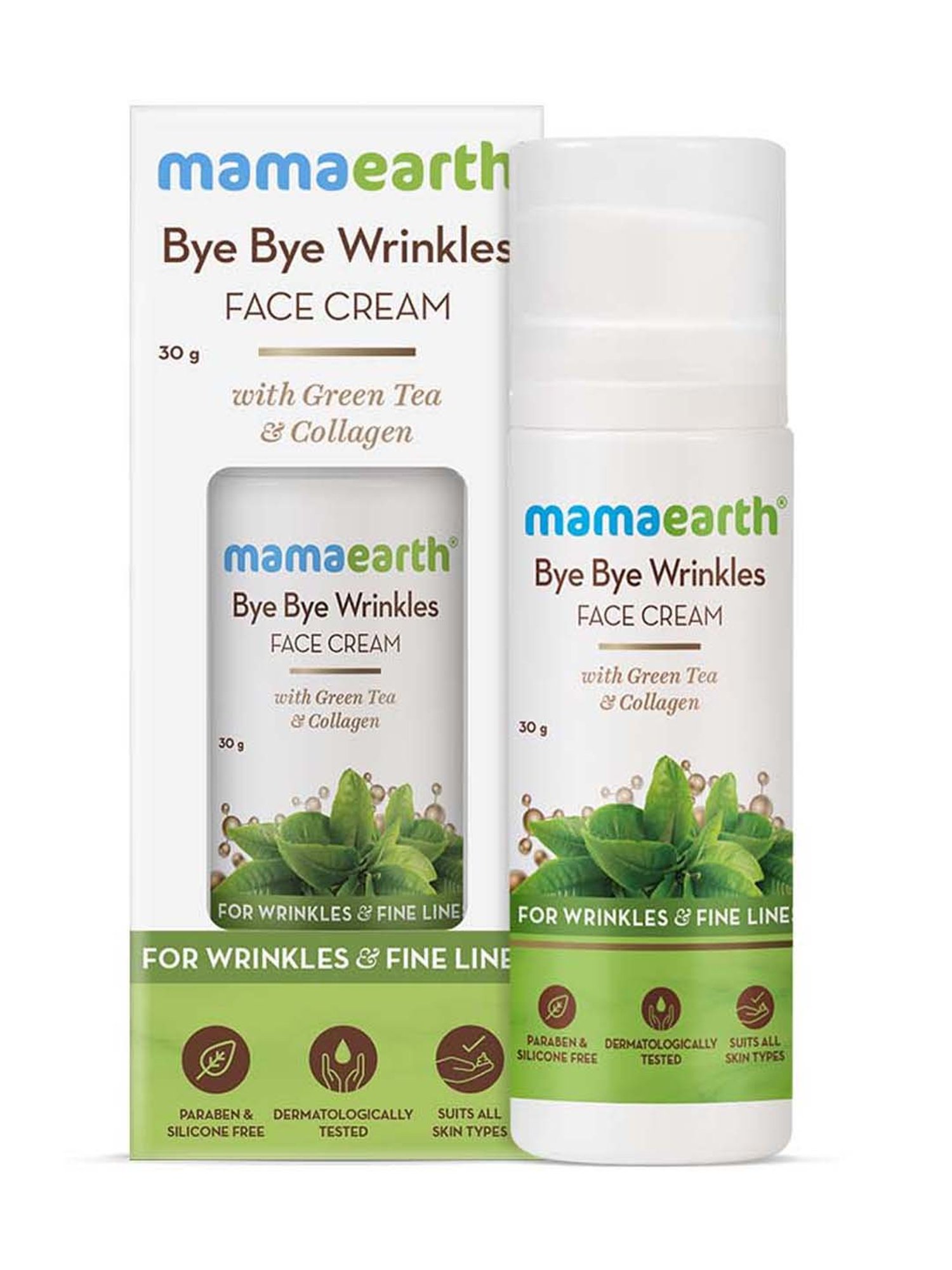 Mamaearth Green Tea & Collagen Bye Bye Face Cream - 30 gm