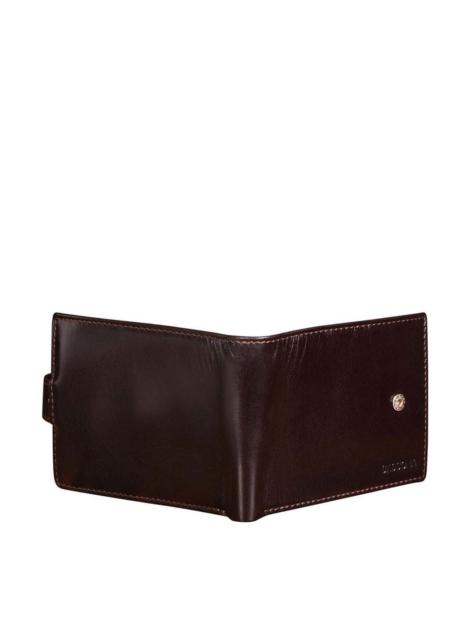 SASSORA Brown Casual Leather Rfid Bi-Fold Wallet for Men