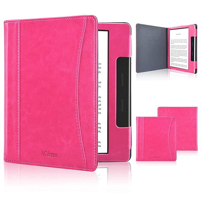 Case Fits AllNew Kindle Oasis 2019 Folio Smart Cover Leather Case with Auto Wake Sleep Feature for Kindle Oasis 10th Generation 2019 Release amp 9th Generation 2017 Release Hot Pink
