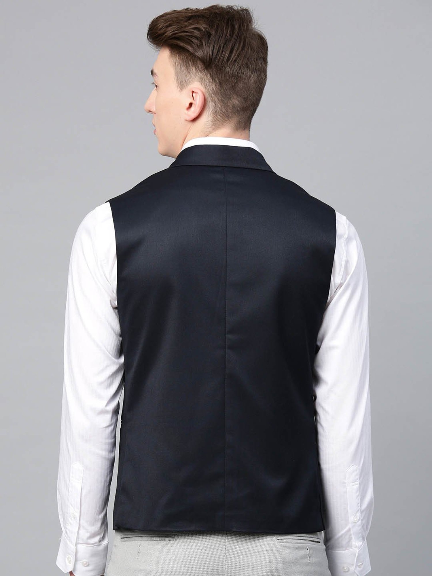 ManQ Navy Sleeveless Waistcoat