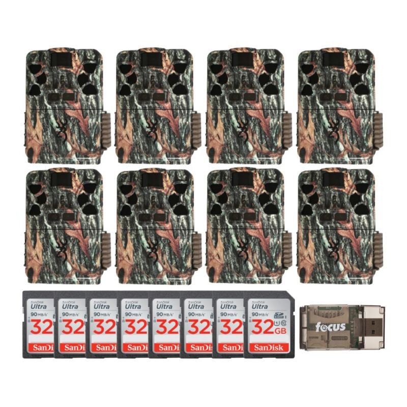 Browning Trail Cameras 24MP Recon Force Patriot Trail Camera (8-Pack) Bundle