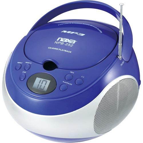 Naxa NPB252BL Portable CD/MP3 Players with AM/FM Stereo (Blue)