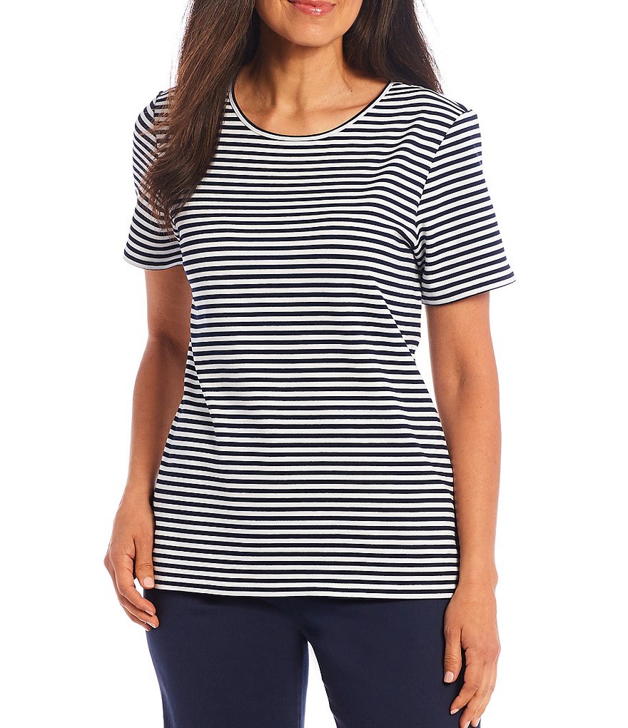 Preston & York Bobbi Striped French Terry Knit Tee