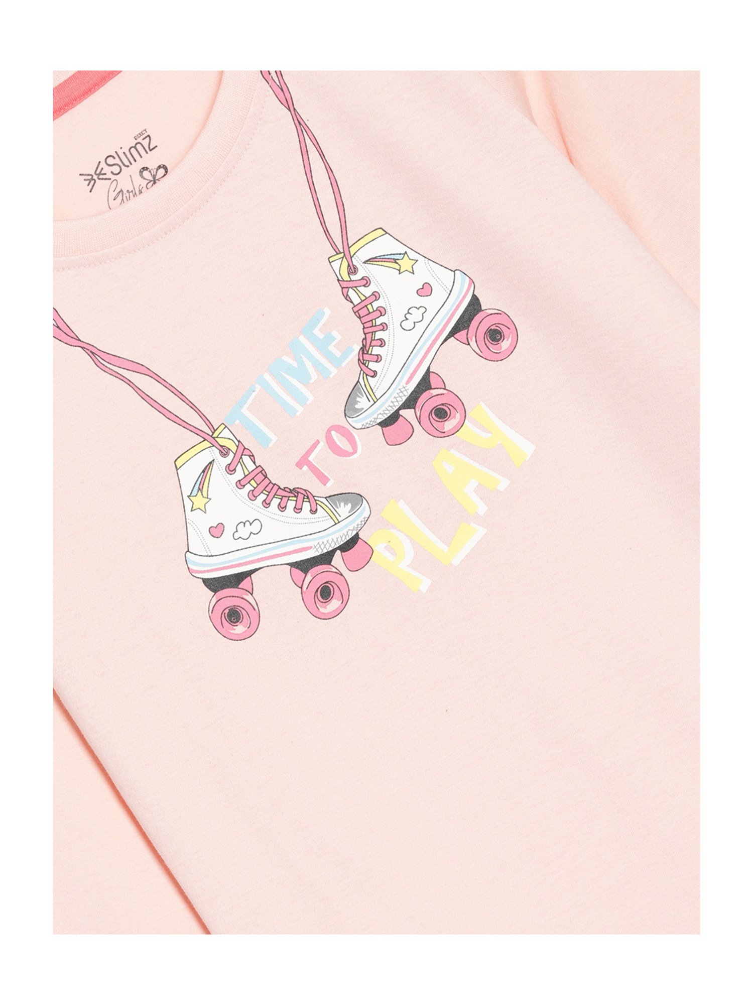 Dixcy Slimz Kids Peach Printed Full Sleeves Top