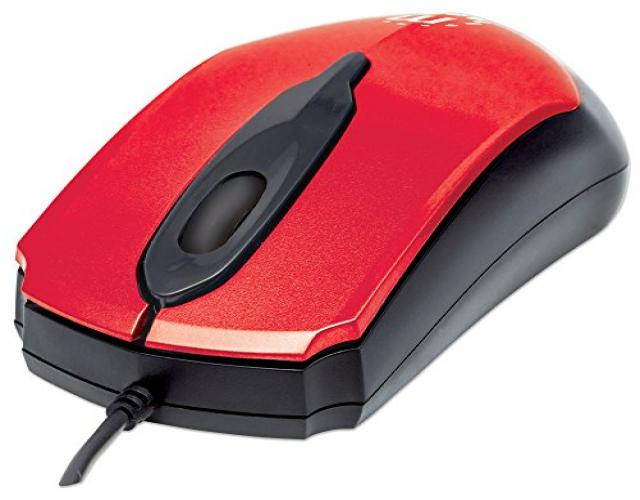 Manhattan 179430 Edge Optical USB Mouse (Red/Black)