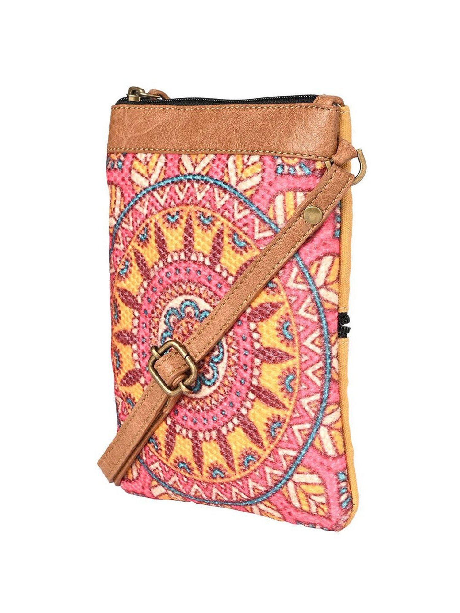 Mona B Mandala Pink Printed Small Cross Body Bag