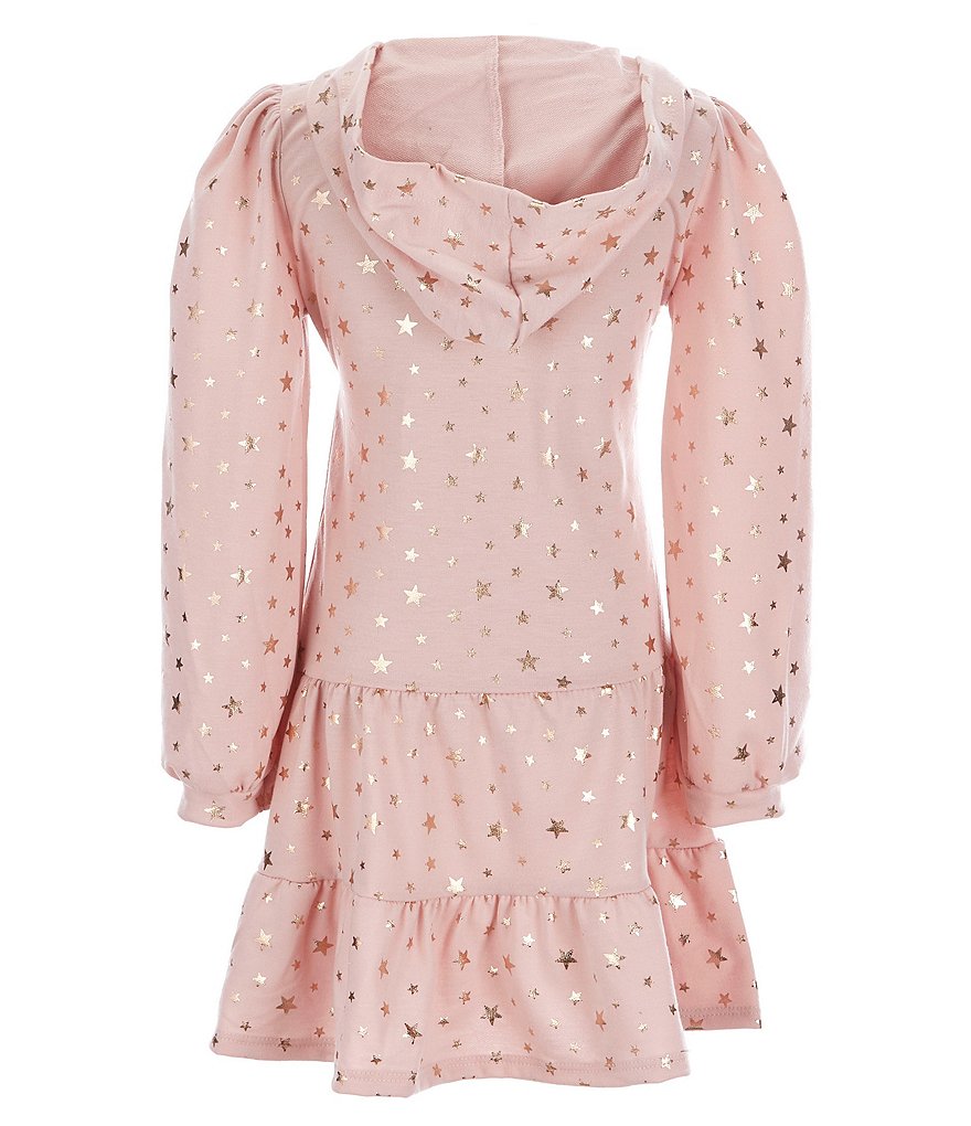 Honey and Rosie Big Girls 7-16 Long-Sleeve Dotted Tiered Hooded Dress & Beanie Hat