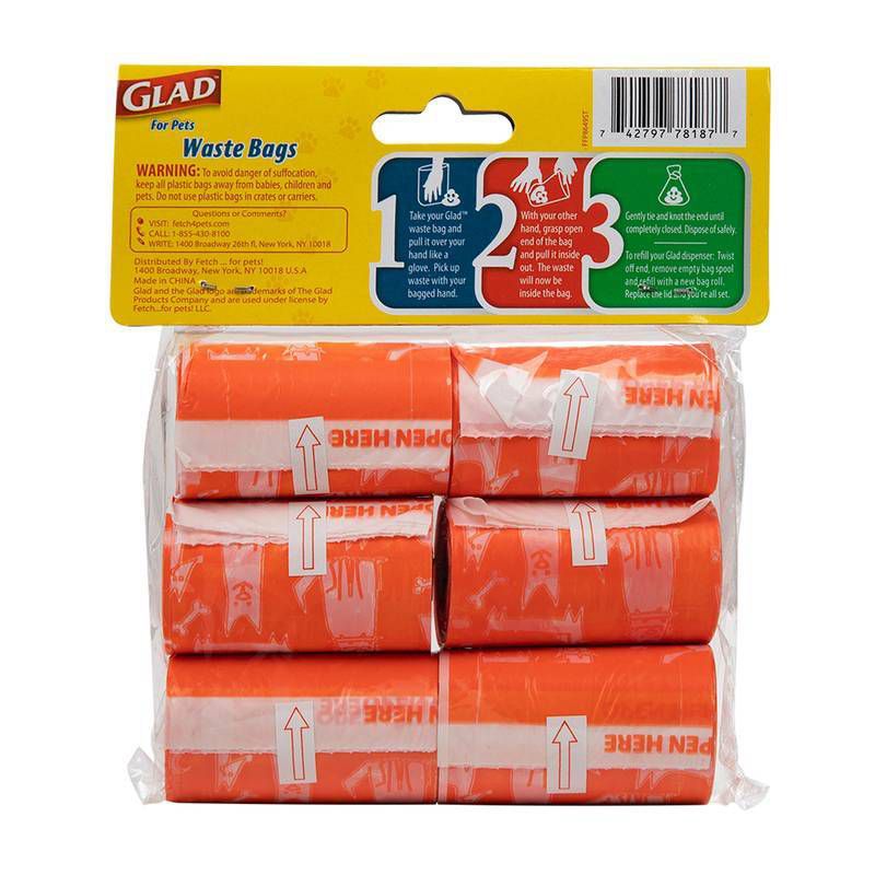 Glad Tropical Breeze Scent Dog Waste Bags Refill Rolls - 90ct