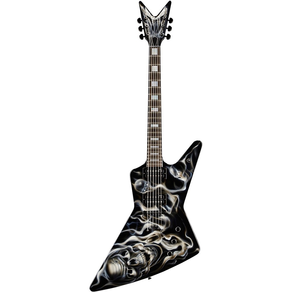 Dean Custom Z Hand Painted Graphic Electric Guitar Skull Flames