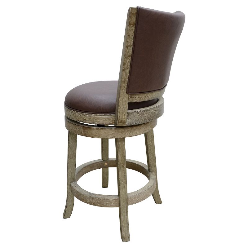 24" Toledo Swivel Counter Height Barstool Weathered White/Dark Mocha - Boraam