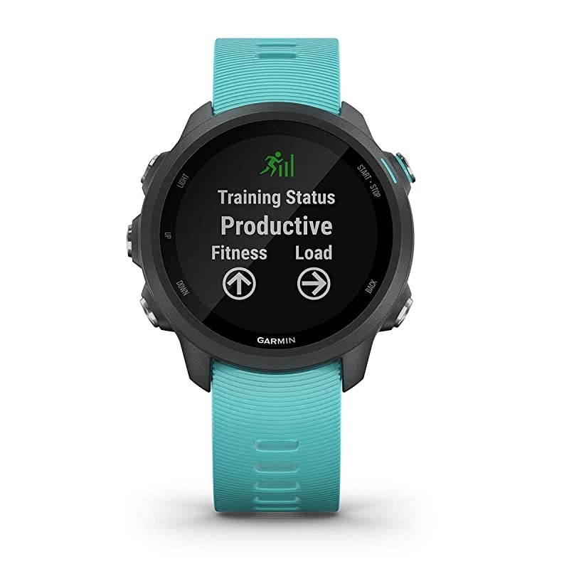 Garmin Forerunner 245 Music (Aqua) Runner's Bundle | +Garmin Water Bottle, HD Screen Protectors &  Portable Charger | Music & Spotify | Running GPS Watch | 010-02120-22