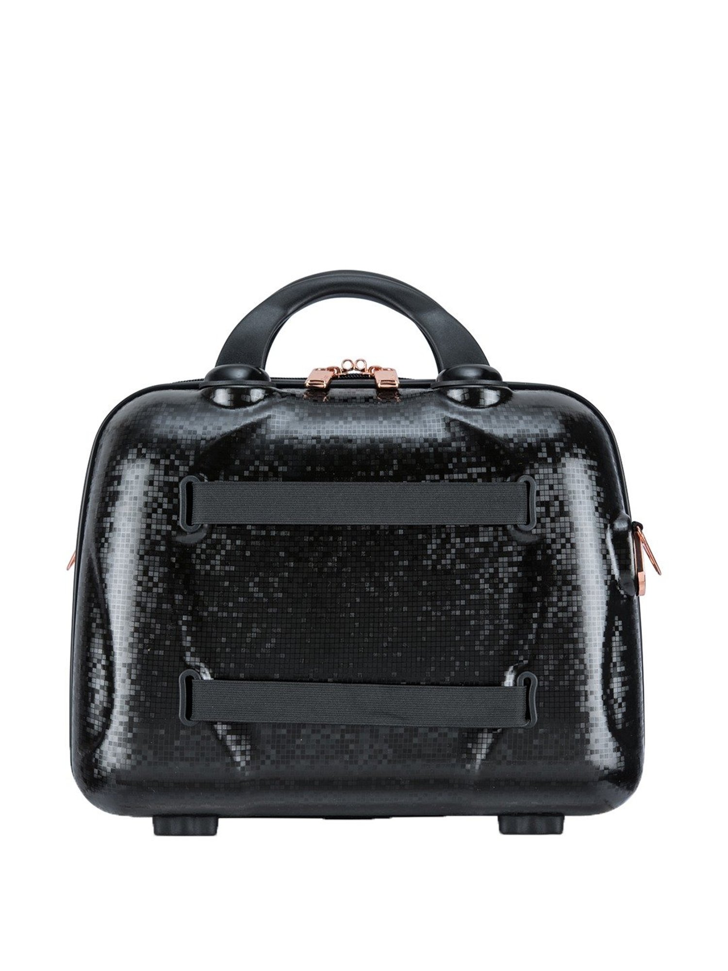 it luggage Sparkle Black Vanity Case 35cms Fashion Handbag for Women Cosmetic Box