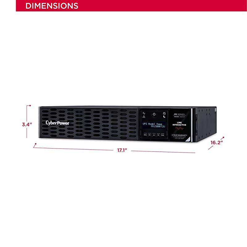 PR1500RT2U Smart App Sinewave UPS System, 1500VA/1500W, 8 Outlets, 2U Rack/Tower, AVR