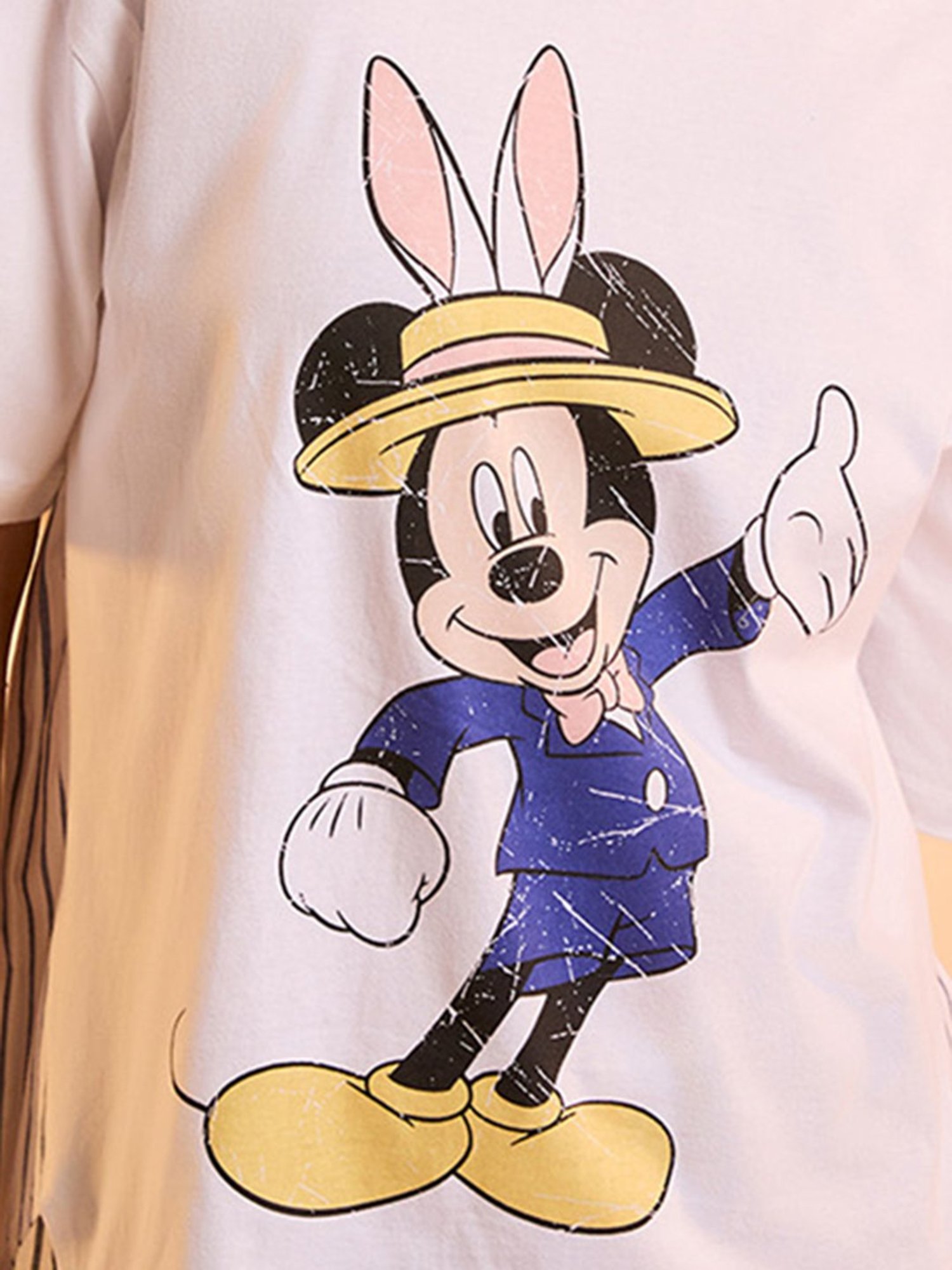 Kazo White Cotton Printed Top