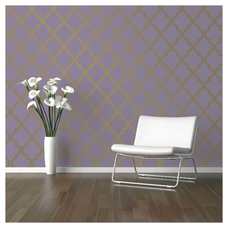 Devine Color Cable Stitch Peel & Stick Wallpaper Purple/Gold