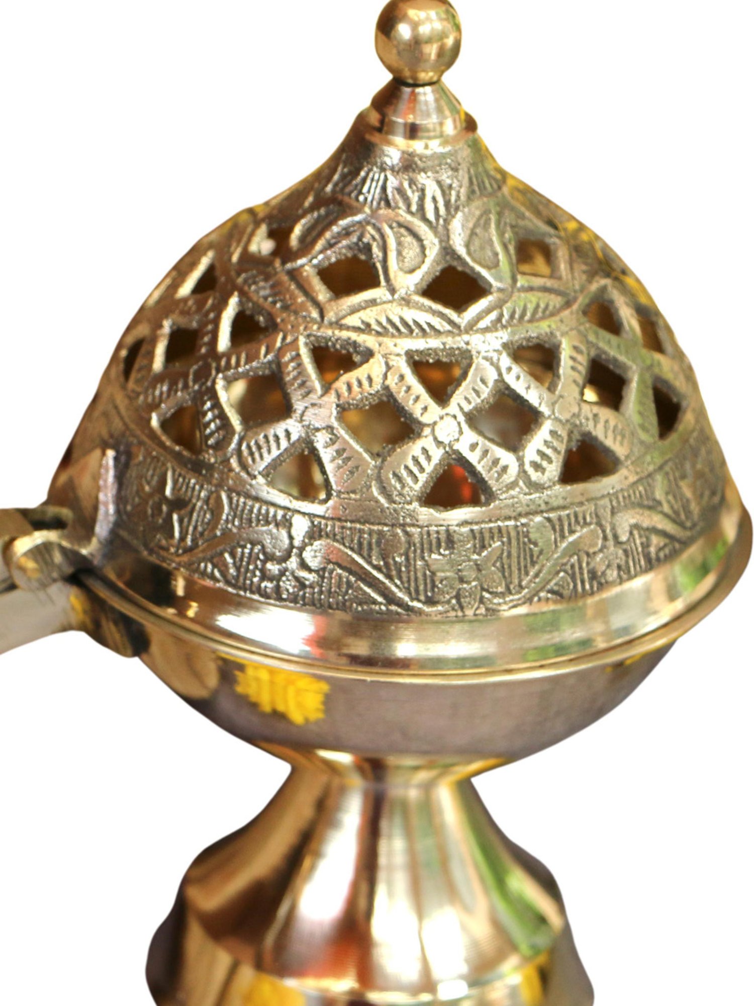 Ambi Intricate Design Brass Dhuni Loban Sambrani Incense Burner